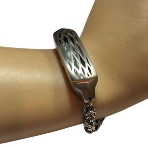 Silver Tone Rope Chain Bracelet w/ Compartment Box Medical